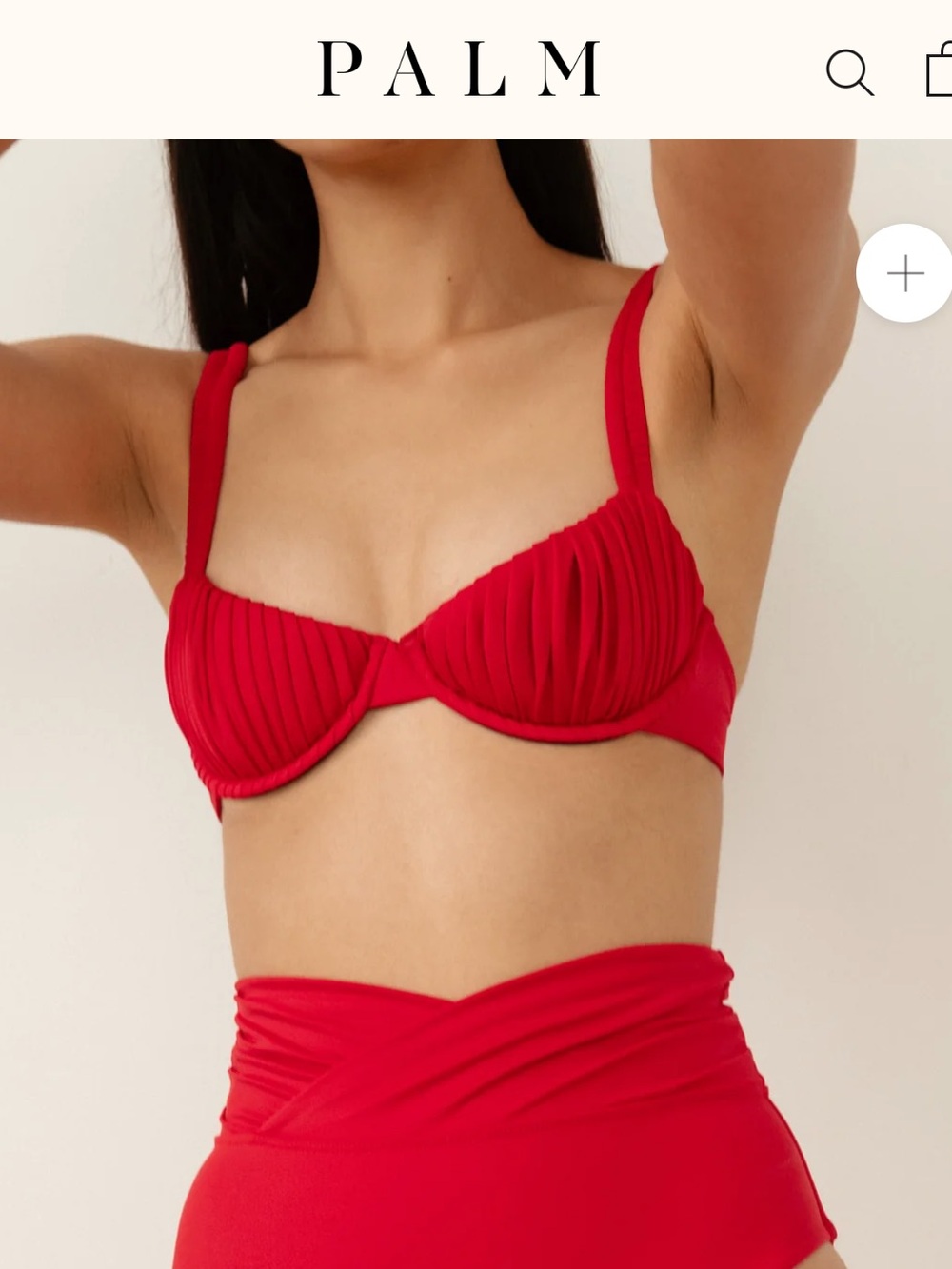 Red Ribbed Underwire Bikini Top - Women Swim